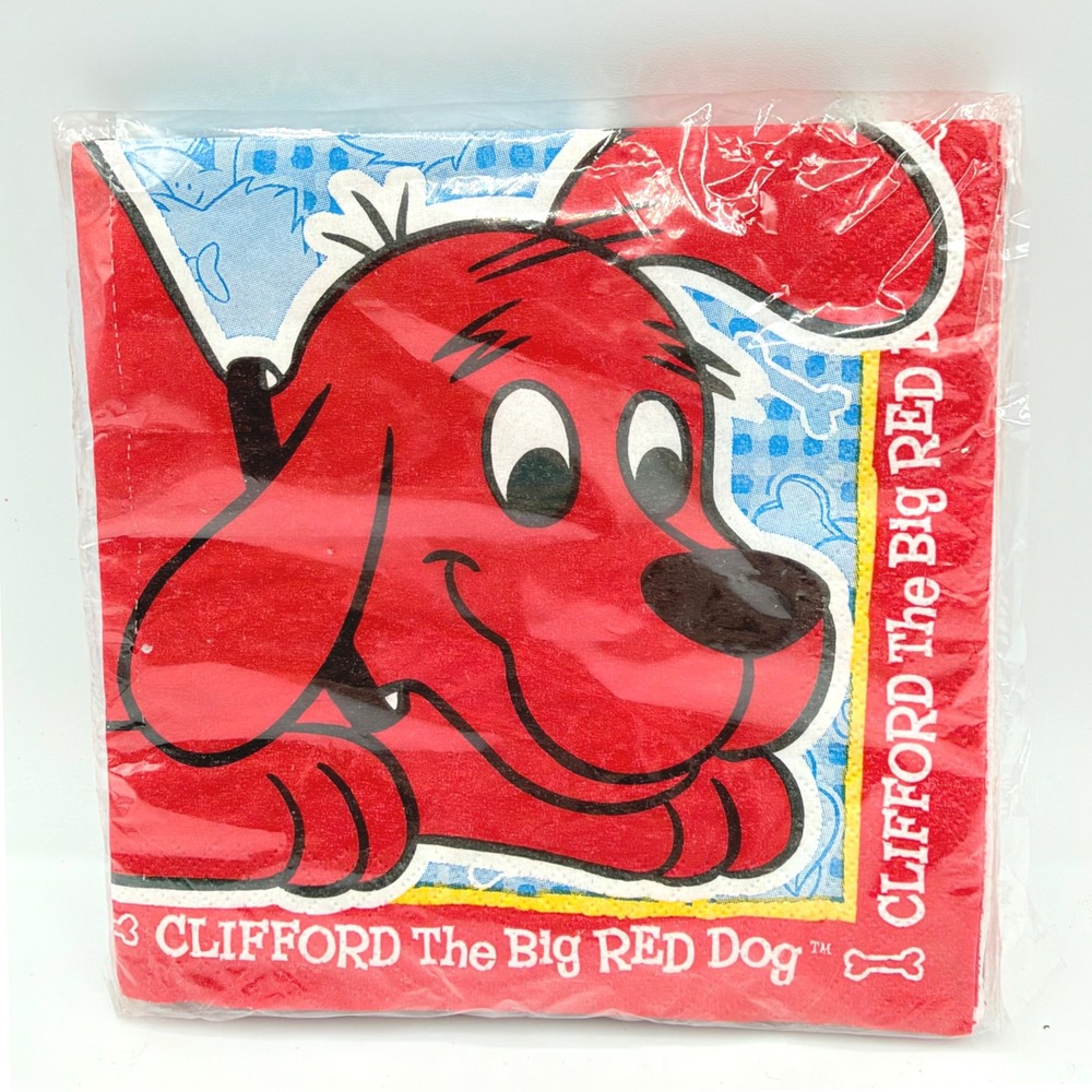 DesignWare Clifford the Big Red Dog Napkins Kids OS Red New Vintage 16ct 3-Ply